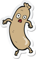 autocollant d'une saucisse de dessin animé png