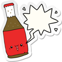 desenho animado Cerveja garrafa com discurso bolha adesivo png