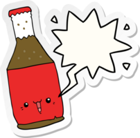 tekenfilm bier fles met toespraak bubbel sticker png