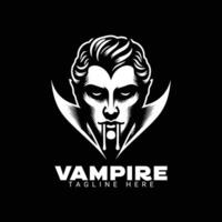 vampiro mínimo logo diseño, icono, ilustración vector