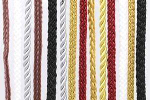 Multi-colored vertical braided rope. photo