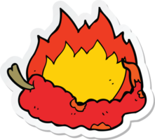 sticker of a cartoon hot chili pepper png