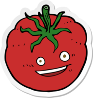 autocollant d'une tomate heureuse de dessin animé png