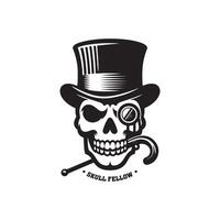 skull fellow logo design vector