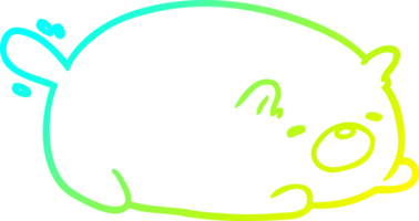 cold gradient line drawing of a cute cat png