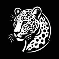 leopardo ilustración diseño negro y blanco color vector