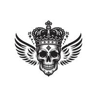 custom skull crown illustration design style vector