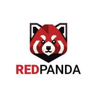 rojo panda logo diseño estilo vector