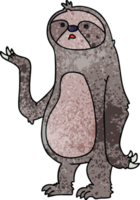 hand drawn quirky cartoon sloth png