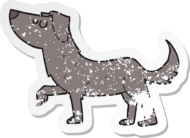 retro distressed sticker of a cartoon dog png