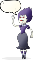 mão desenhado discurso bolha desenho animado vampiro menina png