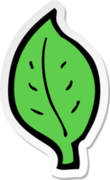 sticker of a cartoon leaf png