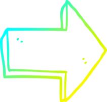 cold gradient line drawing of a cartoon pointing arrow png