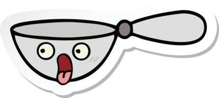 sticker of a cute cartoon measuring spoon png