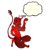 cartoon traditional devil with thought bubble png