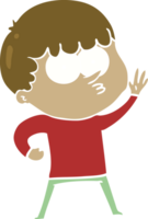 menino curioso dos desenhos animados de estilo de cor plana png