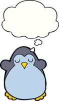 cartoon penguin with thought bubble png