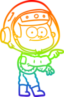 arco Iris gradiente linha desenhando do uma feliz astronauta desenho animado png