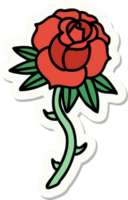 sticker van tatoeëren in traditioneel stijl van een roos png