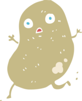 flat color illustration of potato running png