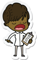 sticker of a cartoon woman talking png