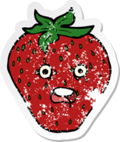 adesivo in difficoltà retrò di una fragola cartone animato png