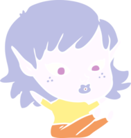 chica elfa de dibujos animados de estilo de color bastante plano png