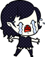 menina vampira chorando de desenho animado png