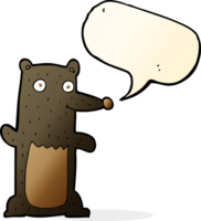 cartoon black bear with speech bubble png