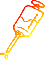 warm gradient line drawing of a cartoon injection png