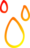 warm gradient line drawing of a cartoon rain drops png