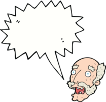 cartoon shocked old man with speech bubble png