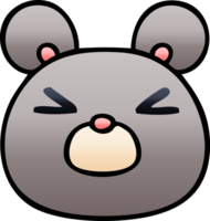 gradient shaded quirky cartoon mouse face png