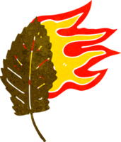 tecknad serie brinnande torr blad symbol png