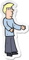 sticker of a cartoon curious man png