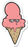 sticker van een cartoon cool ijs png