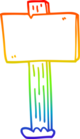 arco Iris gradiente linha desenhando do uma desenho animado placa postar png