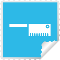 square peeling sticker cartoon of a butcher knife png