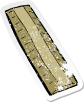 retro distressed sticker of a cartoon wooden ruler png