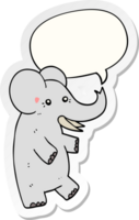 desenho animado elefante com discurso bolha adesivo png