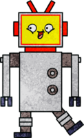 retro grunge texture cartoon of a robot png