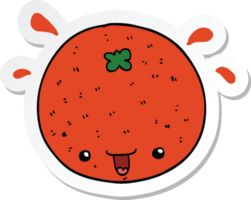 sticker of a cartoon orange png