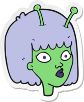 autocollant d'une extraterrestre de dessin animé png