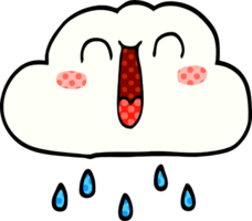 happy cartoon doodle rain cloud png