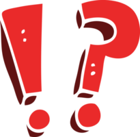 cartoon doodle question mark and exclamation mark png