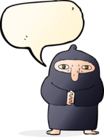 cartoon monk in robe with speech bubble png