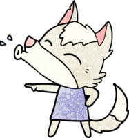 howling wolf in dress cartoon png