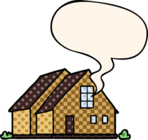 cartoon house with speech bubble in comic book style png