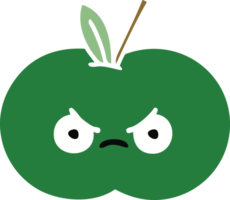 flat color retro cartoon of a juicy apple png