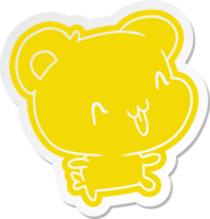 adesivo de desenho animado kawaii fofo urso feliz png